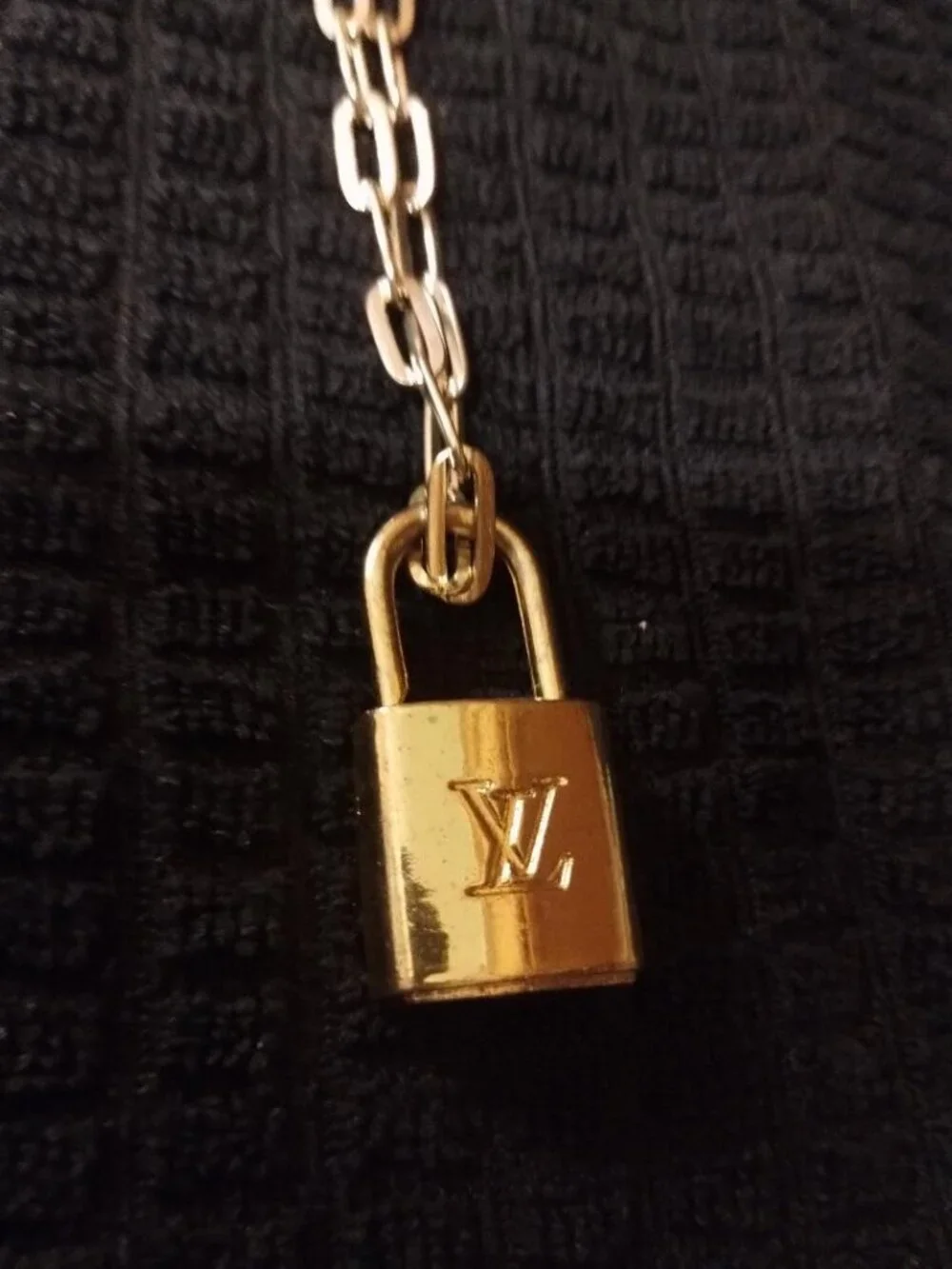 LOUIS VUITTON AUTHENTIC BRASS LOCK NECKLACE